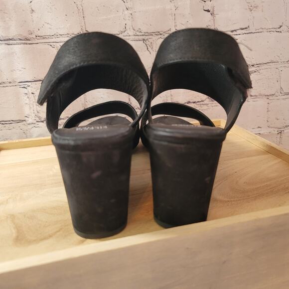 Eileen Fisher - Nubuck Black Strap Sandales- Size 9.5 - Picture 3 of 5